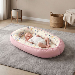Cuna Portátil para Bebés NZMAN, <span class=keywords><strong>Cama</strong></span> para Bebé en la <span class=keywords><strong>Cama</strong></span>, Colchón de Viaje Plegable de Punto, Lavable, Ropa de <span class=keywords><strong>Cama</strong></span> para Niños - Product Image 4