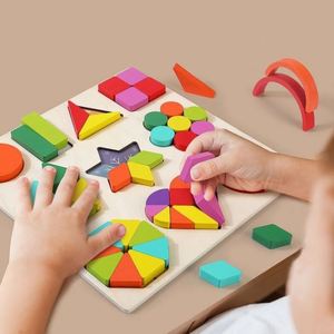 Juguete Educativo de Madera Clásico para la Imaginación y la Creatividad, Divertido Juego de Clasificación de Formas Coloridas, Rompecabezas Geométrico de Aprendizaje 3D para Niños, Seguro - Product Image 3