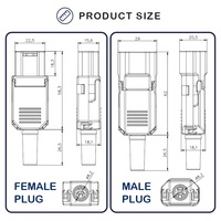 Adaptateur d'alimentation à connexion rapide IEC C13 C14 10A, bornier mâle-femelle à fixation rapide, réutilisable, contact en laiton, matériau nylon