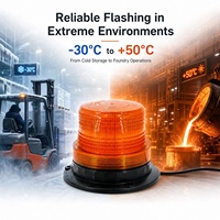 Balise clignotante LED IP66 de haute qualité, 60 SMD, 10-110V, lumière micro-dôme ambre pour chariot élévateur et équipement de travail
