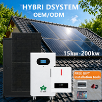 Système d'énergie solaire hors réseau pour maison, OEM ODM, 15KW-200KW, kit complet de panneaux solaires avec batterie au lithium pour l'alimentation de secours domestique