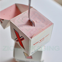 Boîte à glace carrée en carton alimentaire personnalisée, boîte à glace imperméable, emballage en papier