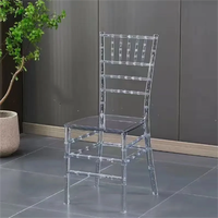 Haute qualité Portable PC acrylique clair chaise pour hôtel salle à manger chambre Villa-budget amical cristal Transparent meubles