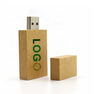 Groothandel Ecologische Papier Usb Flash Drives 128Gb Custom Logo Afbreekbaar Memorias Usb Stick 8Gb 16Gb Rechthoekige Pen