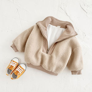 Cappotto per Neonata Invernale Abbigliamento Caldo Top in Pile per Neonato a Maniche Lunghe Giacca con Mezza Cerniera Abiti Autunnali per Bambino - Product Image 4