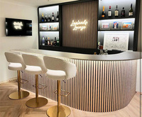 Meubles de bar personnalisés pour restaurant, pub, salon de chicha, boîte de nuit, club de danse, comptoir de bar à vin commercial éclairé par LED