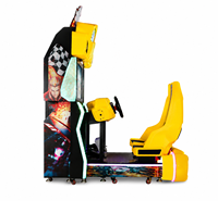 LECHUANG Machine de jeu d'arcade de course automobile en métal, configuration complète avec simulateur de volant, pour centre de divertissement intérieur