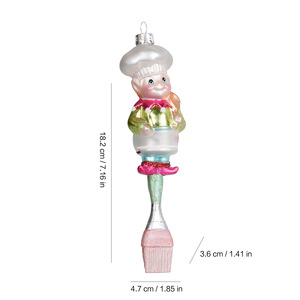 Ornamenti in Vetro a Forma di Cono Gelato e Banana Split con Perline e <span class=keywords><strong>Glitter</strong></span>, Bestseller - Product Image 4