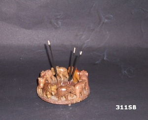 Rounded Shape Soapstone on Carving <b>Work</b> for Temples House and Office Incense Stick Decoration Fragrance Burner <b>Stand</b> for Worship - Product Image 3