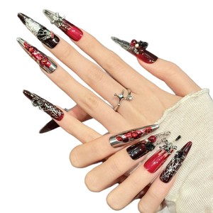 <span class=keywords><strong>Uñas</strong></span> Postizas <span class=keywords><strong>de</strong></span> Cobertura Completa <span class=keywords><strong>con</strong></span> Diseño <span class=keywords><strong>de</strong></span> Esqueleto <span class=keywords><strong>de</strong></span> Sangre, <span class=keywords><strong>Rosa</strong></span> Negra, Estilo Oscuro, Calavera Roja y Negra, Degradado <span class=keywords><strong>de</strong></span> <span class=keywords><strong>Rosa</strong></span> y Grietas, Acrílico, <span class=keywords><strong>con</strong></span> Pegamento - Product Image 4