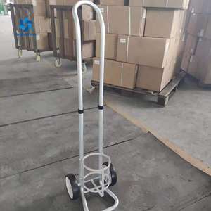 Tıbbi hastane kullanımı gaz silindiri arabası taşınabilir alüminyum malzeme el arabaları satılık tıbbi oksijen silindiri arabası - Product Image 2