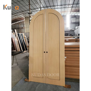 Puertas Interiores de Madera Maciza de Roble Blanco, Estilo Francés Moderno, Arqueadas, Dobles, Abatibles, para Dormitorios - Product Image 5