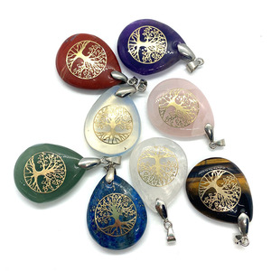 Set <span class=keywords><strong>di</strong></span> Cristalli Naturali Chakra, Pietre Grezze per <span class=keywords><strong>Meditazione</strong></span> e Guarigione, Ciondolo Albero della Vita per Yoga - Product Image 2