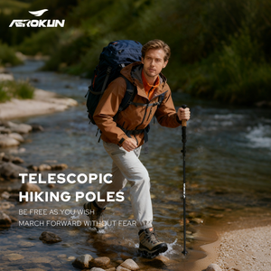 Bastones de Trekking Plegables Alpenstock, Bastones de Marcha Nórdica de Carbono con Mango de Corcho Cómodo para Senderismo y Montañismo - Product Image 4