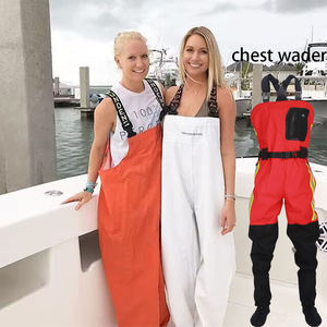 Nouveau design waders de pêche prix fabricant à la mode rouge et noir couture couleur canard waders de chasse avec stockingfoot - Product Image 5