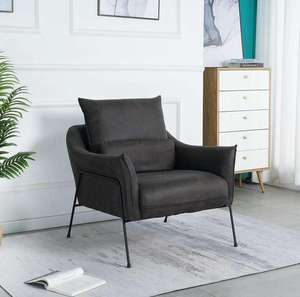 Sillón Individual de Madera Francesa con Respaldo Alto y Acolchado, para Sala de Estar, Oficina y Hotel - Product Image 2