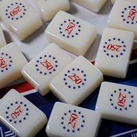 Fichas de Mahjong Acrílicas Tablevibe con Diseño de Lugares Emblemáticos Americanos para el Clásico Juego de Mesa Occidental