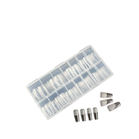 Ongles en acrylique de luxe épais à couverture complète, transparents semi-mat, longs, pour extension, en boîte, vente en gros, 15 tailles
