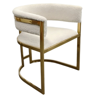 Chaise de salle à manger de luxe OEM en bois massif et acier inoxydable chromé or, mobilier commercial moderne avec rembourrage doux