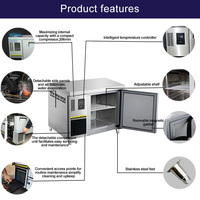 Refrigerador Comercial de Una Puerta, Congelador Bajo Mostrador, Congelador de Acero Inoxidable con Banco de Trabajo, Enfriador Comercial Bajo Mostrador