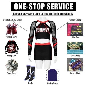 Uniformes de Animadoras de Manga Larga para Competencia, Ropa de Práctica de Animadoras, Uniformes de Animadoras Juveniles - Product Image 6