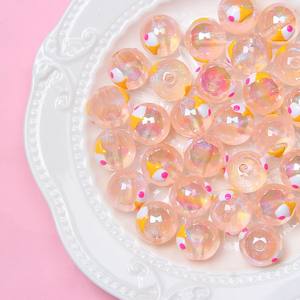 Cuentas redondas nuevas pequeñas y frescas Diy cuentas pintadas coche colgante pulsera accesorios cuentas acrílicas cuentas de tulipán animales lindos - Product Image 6