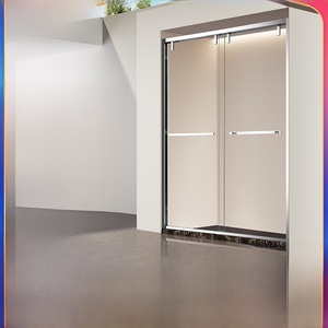 Cabine <span class=keywords><strong>de</strong></span> <span class=keywords><strong>douche</strong></span> à double porte coulissante ultra-étroite, cloison <span class=keywords><strong>de</strong></span> séparation double porte coulissante, séparation sec-humide, <span class=keywords><strong>douche</strong></span> à montage au <span class=keywords><strong>plafond</strong></span> pour salle <span class=keywords><strong>de</strong></span> bain - Product Image 2