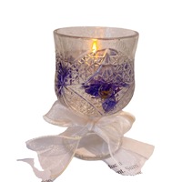 Endlose Lila Glas-Jelly-Wachs Handgemachte Aromatherapie-Kerze in Becherform – Herzwärmer für Geburtstage & Feiertage – Geschenkbox für Freunde