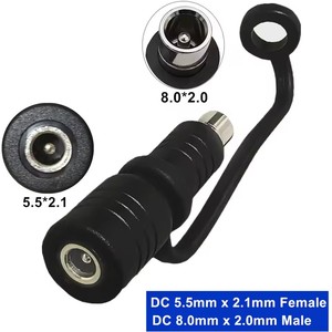 Adattatore convertitore da DC <span class=keywords><strong>8020</strong></span> 8.0mm x 2.0mm maschio a 5.5mm x 2.1mm femmina per pannello solare, camper, stazione di alimentazione portatile, generatore solare - Product Image 1