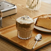 Logo personnalisé 155ml tasse à café en verre réutilisable de style américain clair pour la fête de mariage à la maison latte/café glacé