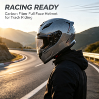 Nouveau casque de moto intégral professionnel en fibre de carbone argentée, aérodynamique, de course, sur mesure, précommande, certifié ECE/DOT