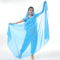 Bufanda de gasa larga fina de Color sólido de 220x120cm, velo de entrenamiento de clase de danza del vientre Oriental, chal suave tradicional