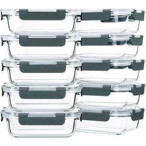 Popular Airtight Glass Meal Prep Food Storage Container Microwave Glass Lunch <b>Box</b> with <b>Lock</b> Lid - Product Image 1