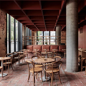 Mesa de comedor y sillas redondas de madera para restaurante, personalizadas, baratas, para cafetería - Product Image 1