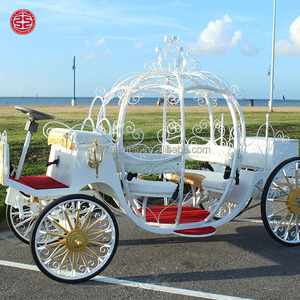 Blanco Eléctrico <span class=keywords><strong>Cenicienta</strong></span> Calabaza Carruaje Boda Turismo Jugar Carruaje tirado por caballos - Product Image 4