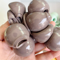 Coque de boule vide ronde en TPR colorée de 4 cm pour jouet à presser DIY, jouet anti-stress souple fait main avec couvercle
