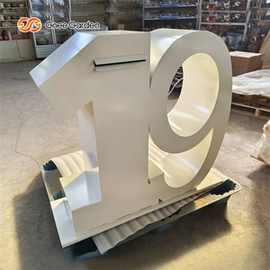 Boîte aux lettres en métal sculptée en 3D avec numéros créatifs, boîte postale extérieure autoportante avec éclairage LED chaud pour l'adresse de la villa ou de la voie d'accès - Product Image 2