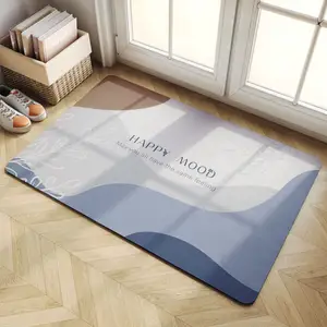 Respaldo de goma natural, absorbente de barro de diatomeas suave, alfombra Universal para baño, almohadilla gruesa para pies, alfombrilla antideslizante para suelo de baño