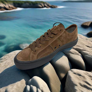 Chaussures de marche de luxe en daim de vachette, en cuir véritable, plates, pour hommes, skateboard, sport, unisexe, grandes tailles, logo personnalisable, collection automne, direct usine - Product Image 3