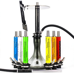 Nouvel ensemble de chicha <span class=keywords><strong>2022</strong></span> finition miroir géométrique, ensemble <span class=keywords><strong>Techno</strong></span> Shisha avec tuyau en silicone, downstem en acier inoxydable, plateau et accessoires pour narguilé - Product Image 1