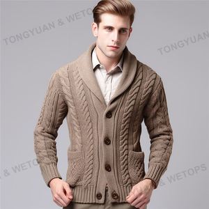 Hot Sale Stylish Nylon Cotton <strong>Shawl</strong> <strong>Collar</strong> Sweater Jacket Spring Winter Clothes Knitted <strong>Cardigan</strong> <strong>Men</strong> - Product Image 4