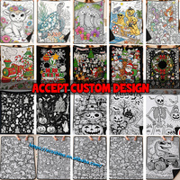 Couverture en polaire personnalisable et lavable pour adultes et enfants, à colorier, à peindre, à dessiner, éducative, pour Noël, avec 24 marqueurs