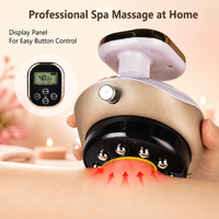 Masseur électrique Gua Sha à ventouses avec lumière rouge chauffante, EMS, aspiration sous vide, massage corporel, rechargeable, portable, écran LCD, OEM