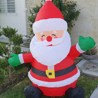 Figura Inflable Navideña Transfronteriza de Papá Noel Saludando y Sonriendo con Luz LED Iluminada