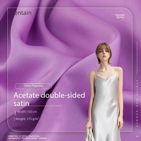 Tissu satiné uni double face 100 % polyester biologique interlock pour doublure de chemise de costume ancien Hanfu pour homme