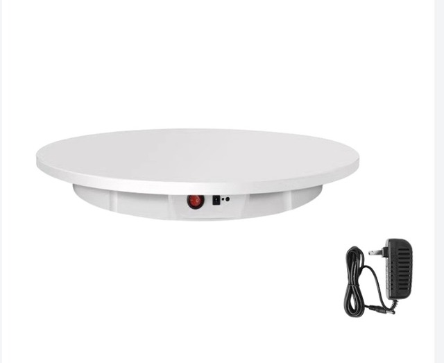 42cm Electric Rotating Turntable with Remote & Charging Port, 360° Automatic Display Stand for Photography & Live Streaming