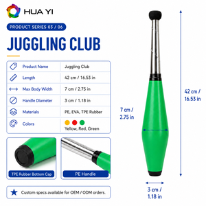 Professionele multicolor jongleerclubs <span class=keywords><strong>set</strong></span>, anti-val, duurzaam plastic, educatieve jongleerpinnen voor beginners & kinderen, show attributen - Product Image 3