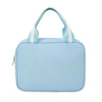Sac à déjeuner bleu clair à fermeture éclair pour l'école et le bureau, avec doubles poignées, portable, pour le travail, les pique-niques, les voyages