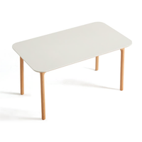 Table à manger ronde moderne et durable en bois massif de qualité supérieure pour 4 personnes avec pieds en bois
