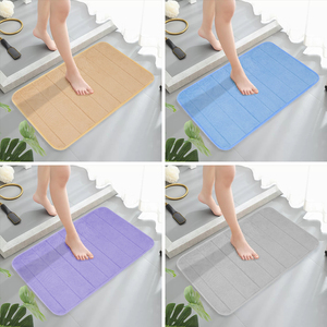 Urinoir antidérapant noir Logo personnalisé fleur moderne carré absorbant l'eau tapis de sol doux pour salles de bains - Product Image 6